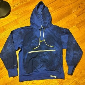 Nike Dri-FIT Blue Hoodie with Yellow Accents